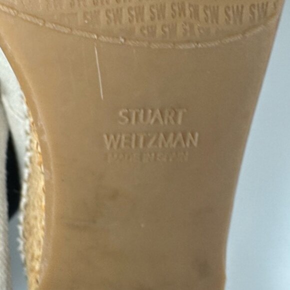 Stuart Weitzman Mantra Platform in Ivory Linen Size 7 - Picture 8 of 11